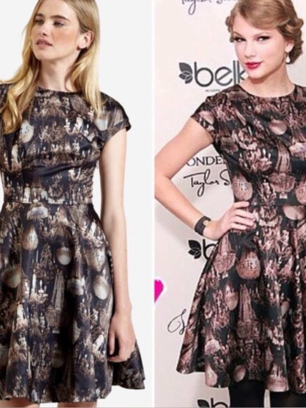 NWOT Ted Baker Marui Chandelier Print Mini Dress worn by Taylor Swift size 0